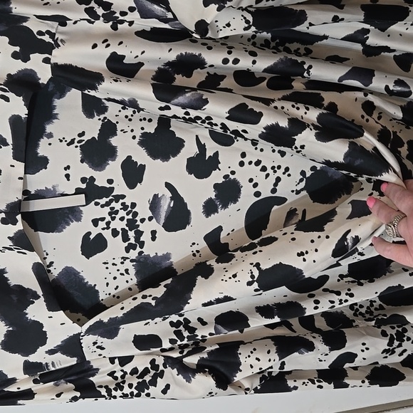 ASOS Animal PRINT MAXI DRESS Plus 14 TALL WOMENS BLACK OFF WHITE - Picture 7 of 9